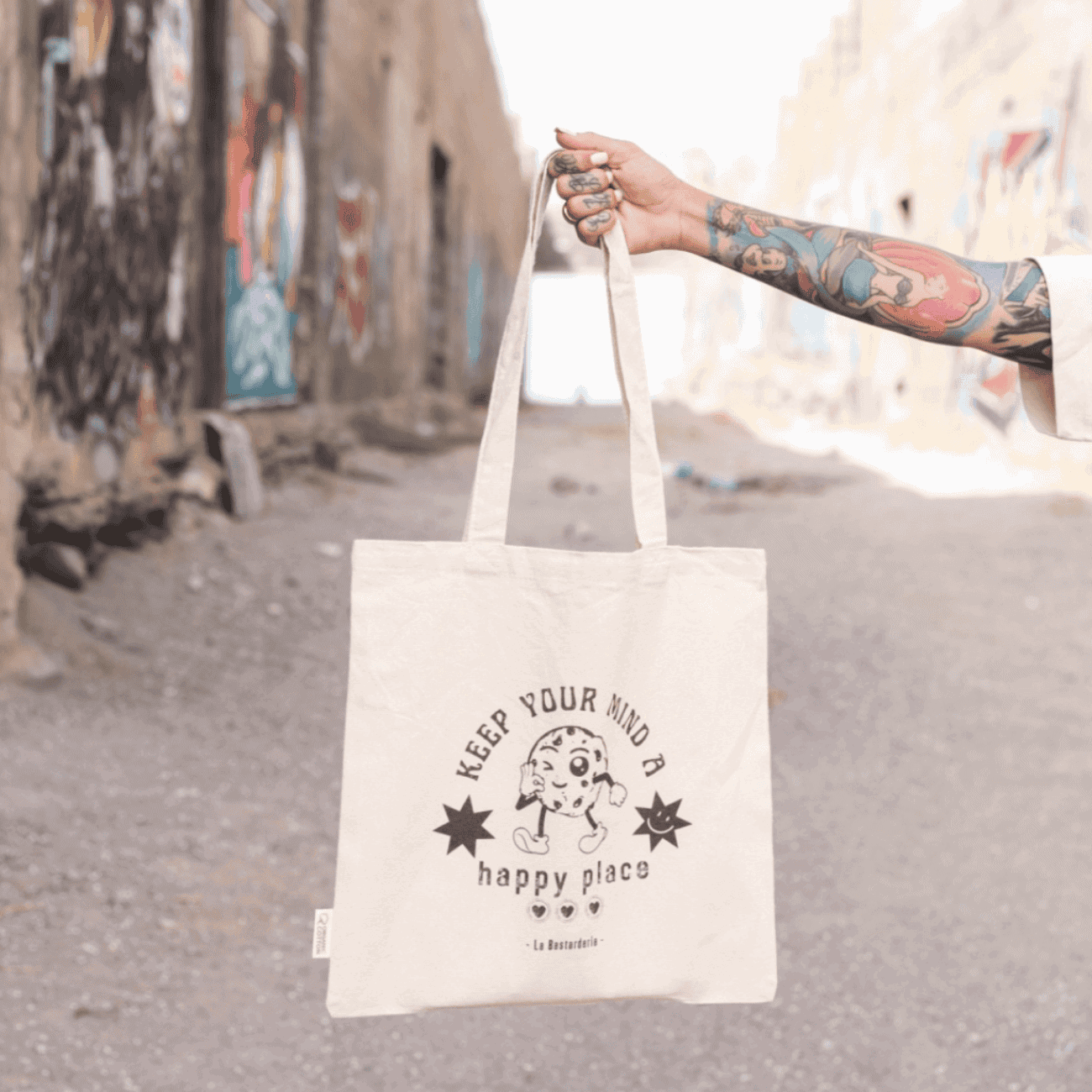 Tote bag Keep your mind a happy place :)